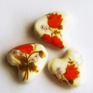 Portselanhelmes Süda 15x15mm, 1 tk