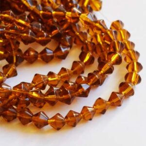 Pruun romb pressitud klaasist 5x4mm, 10 tk