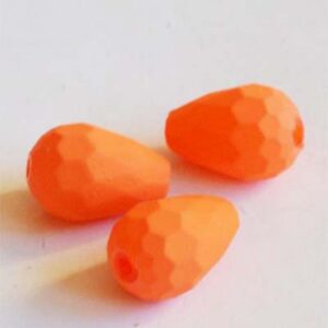 Kaetud, lihvitud klaastilk 12x8mm oranž, 1 tk