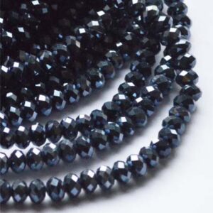 Must lihvitud rondell 6x4mm, 10 tk
