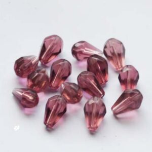 Pressitud klaasist tilk 11x7mm ametüst, 1 tk