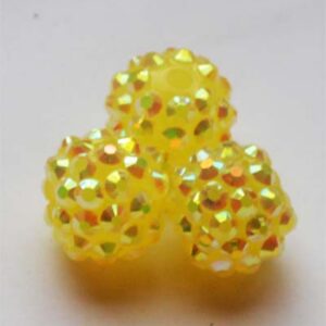 Shamballa helmi 14mm keltainen akryyli, 1 kpl