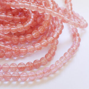 Cherry Quartz  бусины  6мм, синтетичный камень , 1 шт.