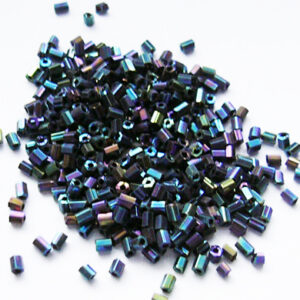 Sinakas-rohelised kandilised seemnehelmed 2x2mm, 10 gr
