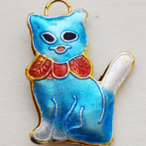 Cloisonne ripats Kass 28x21mm,  1 tk