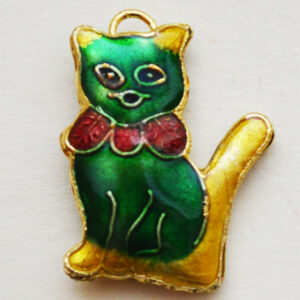 Cloisonne ripats Kass 28x21mm,  1 tk