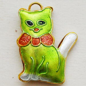 Cloisonne ripats Kass 28x21mm,  1 tk