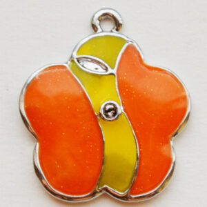 Värviline metallripats  28x25mm oranž, 1 tk