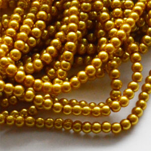 Klaaspärl 4mm kuldne, 10 tk