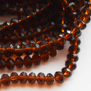 Lihvitud rondell 6x4mm tumepruun, 10 tk