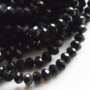 Lihvitud rondell  8x6mm, must, 10 tk