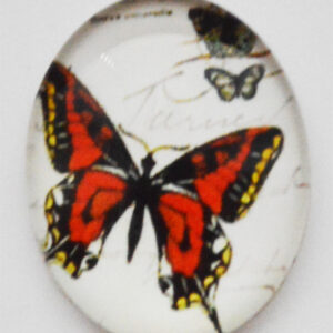 Lasikapussi Perhonen  25x18mm, 1 kpl