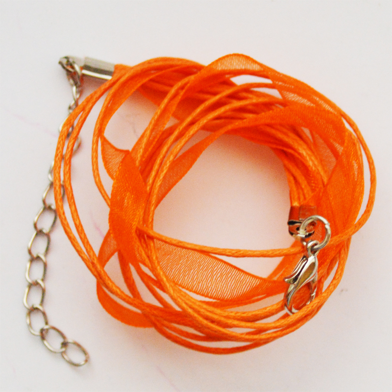 Organza korunauha lobster lukolla 45 cm, oranssi, 1 kpl.