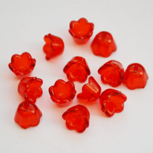 Akrüülhelmes lill 10mm punane, 1 tk