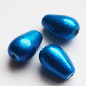 Tilgakujuline klaashelmes 11x8mm sinine, 1 tk
