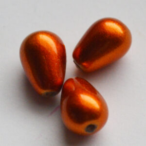 Tilgakujuline klaashelmes 11x8mm punakasoranž, 1 tk