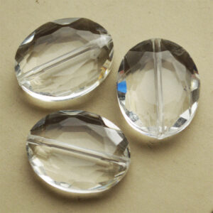 Lihvitud ovaalne kristallhelmes 20x16mm läbipaistev, 1 tk