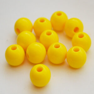 Ümar akrüülhelmes 12mm kollane, ava 3,2-3,5mm, 1 tk