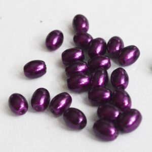 Klaaspärl ovaalne 8x6mm lilla, 10 tk