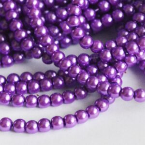 Klaaspärl 4mm lilla, 10 tk