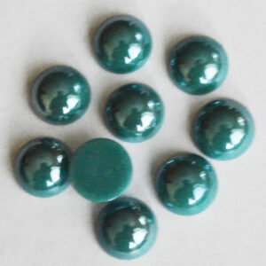 Portselan kamee  11,5x5mm pärliläikeline rohekassinine, 1 tk