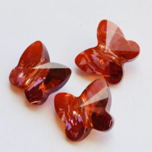 Swarovski liblikas 10mm Red Magma, 1 tk