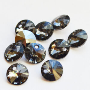 Swarovski Rivoli Pendant 8mm Crystal Silver Night, 1 pcs