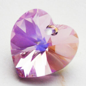 Swarovski Heart Pendant  18mm Light Amethyst AB, 1 tk