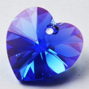 Swarovski Heart Pendant  18mm Sapphire  AB, 1 tk