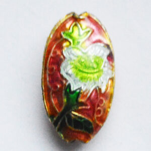 Cloisonne helmes ovaalne oranž 19x10mm, 1 tk