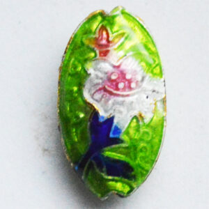Cloisonne helmes ovaalne heleroheline 19x10mm, 1 tk