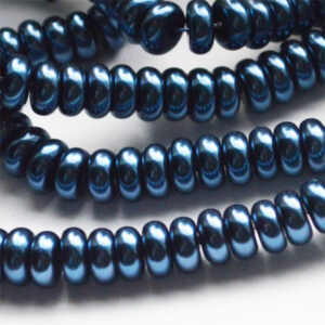 Klaaspärl rondell 8x4mm tumesinine, 10 tk