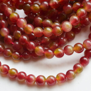 Malaisia Jadeiit  6mm tumepunane-roheline, 1 tk