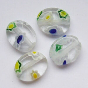 Millefiori helmes 10x8mm ,  4 tk