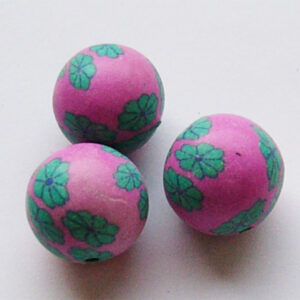 Fimo helmes  12mm, roosa-roheline, 1 tk