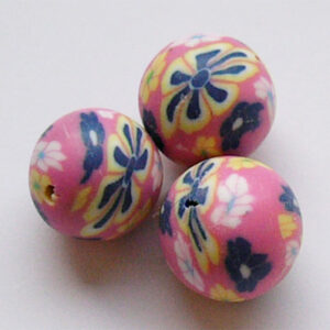 Fimo helmes 12mm, roosa-sinine, 1 tk