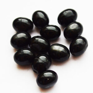 Kunstvaigust  ovaalne helmes 9x7mm kumav must, 1 tk.