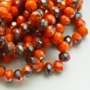 Lihvitud rondell 8x6mm oranžikaspunane/metallik, 1 tk