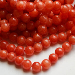 Jadeiit 8mm oranžikaspunane, looduslik värvitud, 1 tk