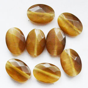 Klaashelmes Kassisilm 14x10mm lihvitud pruun, 6 tk