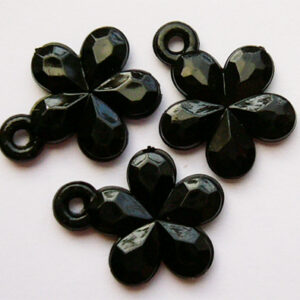 Akrüülripats lill 17x14x2mm, must, 1 tk