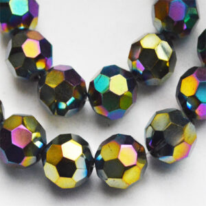 Lihvitud klaashelmes 12mm värviline metallik läige, 1 tk